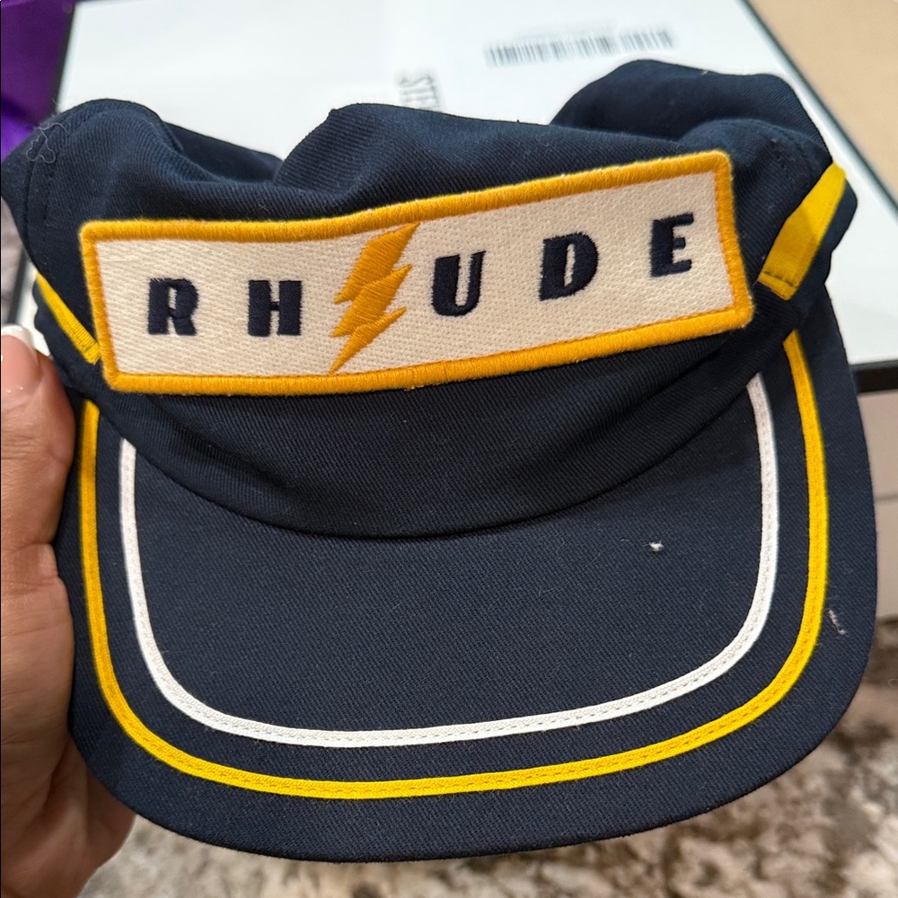 Rhude Navy and Yellow Cap